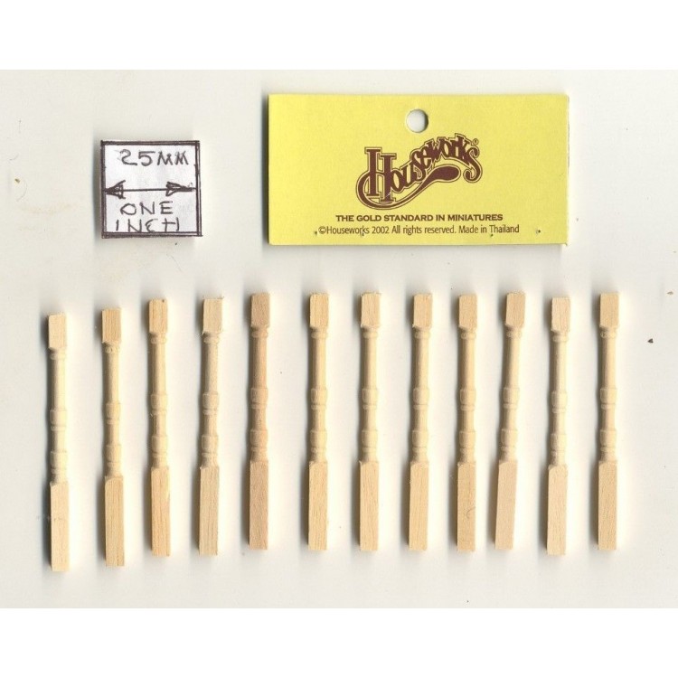 Spindles 12024  furniture wood dollhouse miniature 6pcs Houseworks 1/12 scale