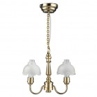 Light - LED 2-Arm Frost Tulip Chandelier 2319 1/12 scale replaceable battery