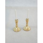 Brass Candlesticks metal dollhouse miniature G0172 2pc 1/12 scale 