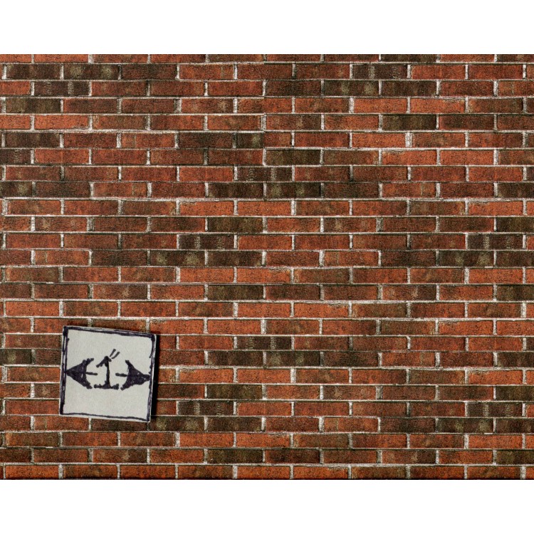 Embossed Dark Brick Sheet 34978 wallpaper World & Model dollhouse 1/12 scale 1pc